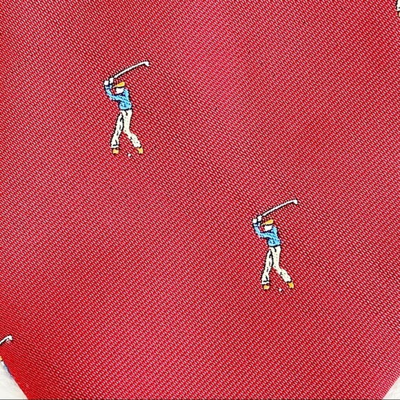 Vintage Red Men’s Golfer Polyester Tie Fathers Day - Picture 2 of 9